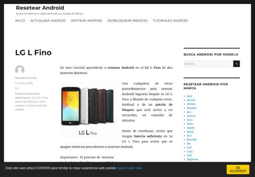 
                            13. LG L Fino | Resetear Android
