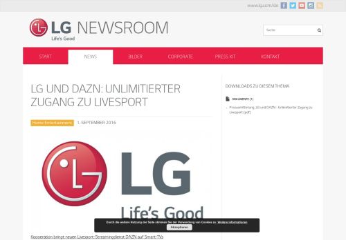 
                            8. LG und DAZN: Unlimitierter Zugang zu Livesport | Das Presse-Portal ...