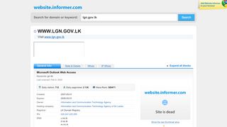 
                            7. lgn.gov.lk at WI. Microsoft Outlook Web Access - Website Informer