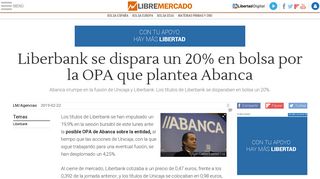 
                            9. Liberbank se dispara un 20% en bolsa por la OPA que plantea ...