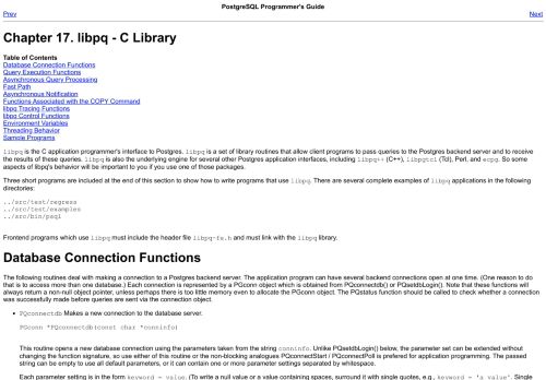 
                            5. libpq - C Library