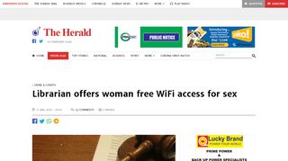 
                            6. Librarian offers woman free WiFi access for sex | The Herald