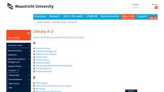 
                            5. Library A-Z - About UM - Maastricht University
