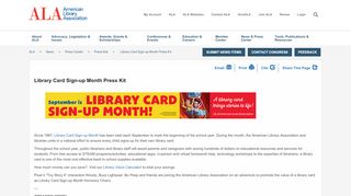 
                            11. Library Card Sign-up Month Press Kit | News and Press Center