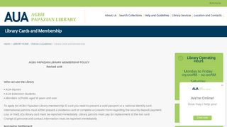 
                            8. Library Cards and Membership – AUA's AGBU Papazian Library