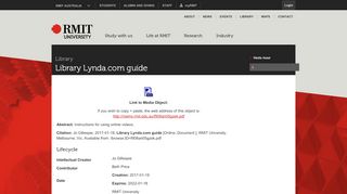 
                            2. Library Lynda.com guide - RMIT University