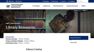 
                            10. Library Resources - The Woodlands College Park High School
