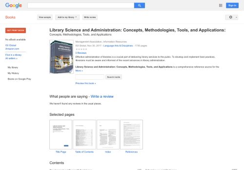 
                            11. Library Science and Administration: Concepts, Methodologies, Tools, ...