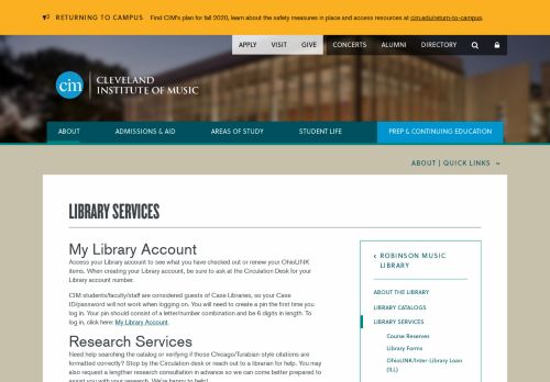 
                            6. Library Services | Cleveland Institute of Music