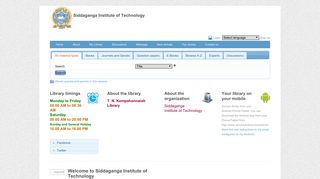 
                            4. Library timings - Welcome to Siddaganga Institute of Technology