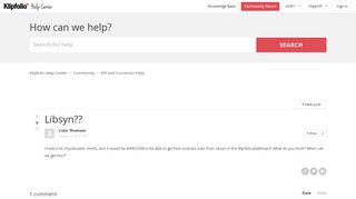 
                            13. Libsyn?? – Klipfolio Help Center