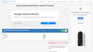 
                            7. Libya Libyamax Default Router Login and Password - ...