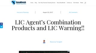 
                            12. LIC Agent's Combination Products and LIC Warning!! - BasuNivesh