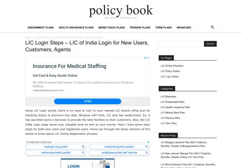 
                            9. LIC Login Portal for New & Registered Users | LIC Customer Login steps