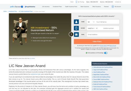 
                            5. LIC New Jeevan Anand Policy – Reviews, Benefits & Features Online