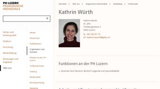 
                            13. lic. phil. Kathrin Würth - Pädagogische Hochschule Luzern