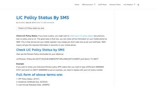 
                            13. LIC Policy Status By SMS | My LIC India
