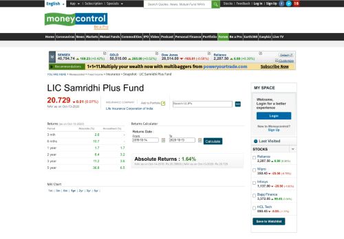 
                            3. LIC Samridhi Plus Fund - Moneycontrol