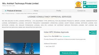 
                            12. LICENSE CONSULTANCY APPROVAL SERVICES - Indian WPC ...