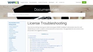 
                            8. License Troubleshooting - WHMCS Documentation