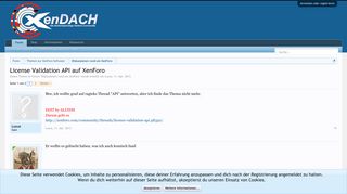 
                            10. License Validation API auf XenForo - XenDACH