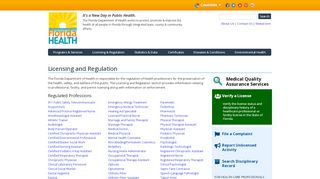 
                            13. Licensing and Regulation | Florida Department of Health