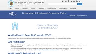 
                            8. Licensing > Common Ownership Communities (COC) | DHCA