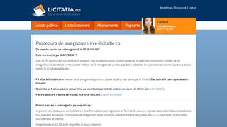 
                            6. Licitatia.ro - Procedura de inregistrare in e-licitatie.ro