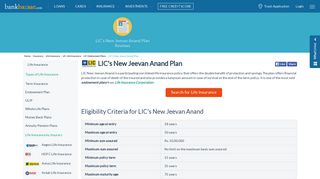 
                            7. LIC's New Jeevan Anand Plan – Features & Benefits - BankBazaar