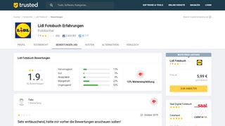 
                            10. Lidl Fotobuch Erfahrungen: 2.0 Sterne aus 72 Bewertungen - trusted.de