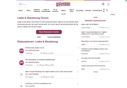 
                            6. Liebe & Beziehung Forum - GoFeminin