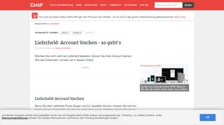 
                            5. Lieferheld: Account löschen - so geht's - CHIP