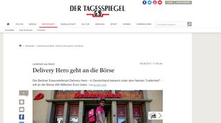 
                            9. Lieferheld aus Berlin: Delivery Hero geht an die Börse - Wirtschaft ...