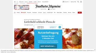 
                            10. Lieferheld schluckt Pizza.de - FAZ