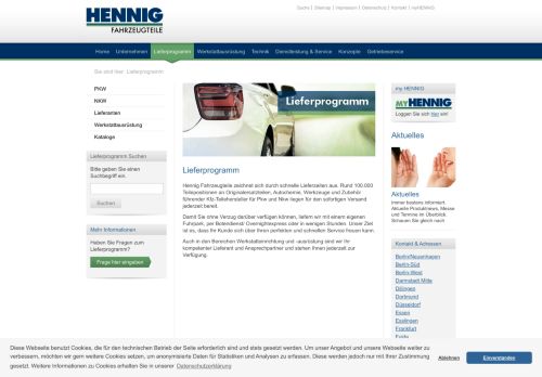 
                            10. Lieferprogramm: Hennig Fahrzeugteile