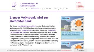 
                            8. Lienzer Volksbank wird zur Dolomitenbank | dolomitenstadt.at