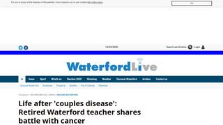 
                            9. Life after 'couples disease': Retired Waterford teacher shares battle ...