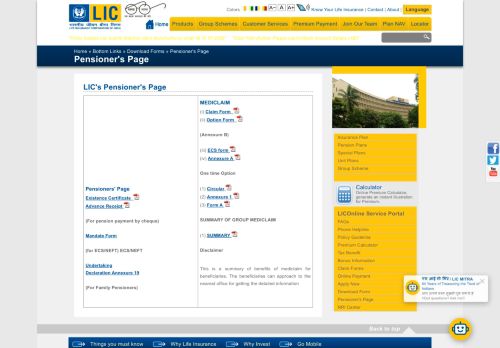 
                            3. Life Insurance Corporation of India - Pensioner's Page - LIC of India