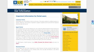 
                            3. Life Insurance Corporation of India - User Information