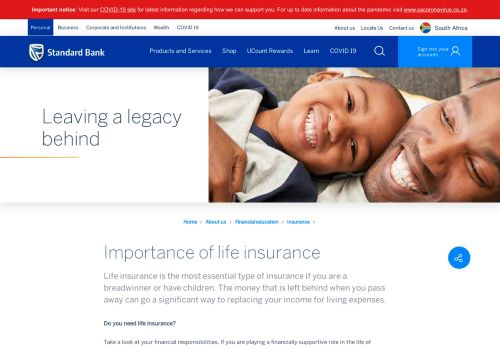 
                            7. Life insurance | Standard Bank