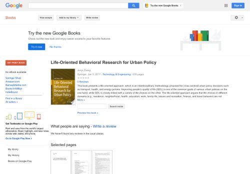 
                            8. Life-Oriented Behavioral Research for Urban Policy - Google 도서 검색결과