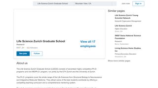 
                            8. Life Science Zurich Graduate School | LinkedIn