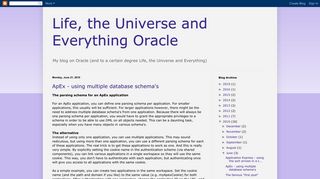 
                            9. Life, the Universe and Everything Oracle: ApEx - using multiple ...