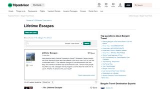 
                            6. Lifetime Escapes - Bargain Travel Forum - TripAdvisor
