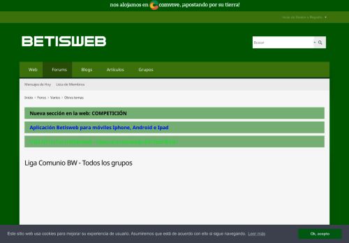
                            12. Liga Comunio BW - Todos los grupos - BETISWEB