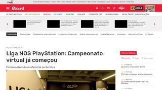 
                            12. Liga NOS PlayStation: Campeonato virtual já começou - Iniciativas ...