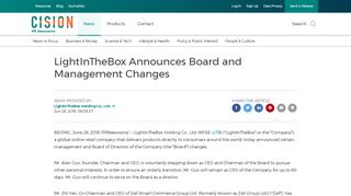
                            9. LightInTheBox Announces Board and Management Changes