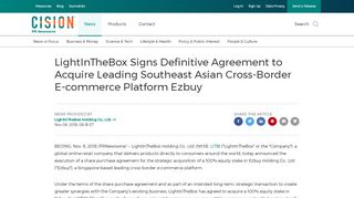 
                            12. LightInTheBox Signs Definitive Agreement to Acquire Leading ...