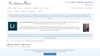 
                            7. Lightroom Classic CC - Signs me out | Lightroom Queen Forums - The ...
