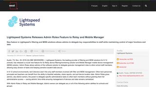 
                            10. Lightspeed Systems Releases Admin Roles Feature to Relay and ...